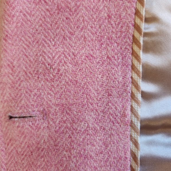 100% wool pink herringbone Schoolboy blazer - Picture 6 of 16